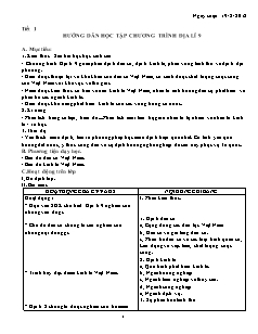 Bài giảng môn học Địa lý lớp 9 - Tiết 1: Hướng dẫn học tập chương trình địa lí 9