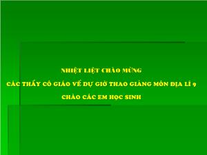 Bài giảng môn học Địa lý lớp 9 - Tiết 22 – Bài 20: Vùng đồng bằng sông Hồng (Tiết 1)