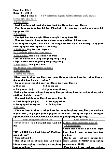 Bài giảng môn học Địa lý lớp 9 - Tiết 23 - Bài 21 : Vùng đồng bằng sông Hồng ( tiết 1)