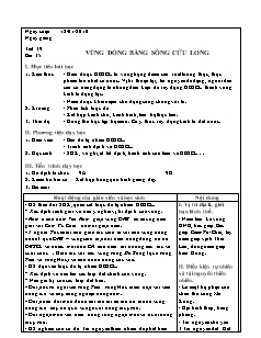 Bài giảng môn học Địa lý lớp 9 - Tiết 39 - Bài 35: Vùng đồng bằng sông Cửu Long (Tiếp theo)