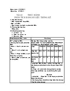 Bài giảng môn học Địa lý lớp 9 - Tiết 42: Thực hành phân tích bảng số liệu thống kê