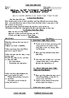 Bài giảng môn học Địa lý lớp 9 - Tuần 1 - Tiết 1 - Bài 1: Cộng đồng các dân tộc Việt Nam (tiết 4)