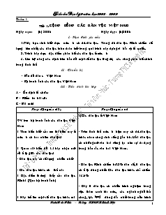 Bài giảng môn học Địa lý lớp 9 - Tuần 1 - Tiết 1: Cộng đồng các dân tộc Việt Nam (Tiết 7)