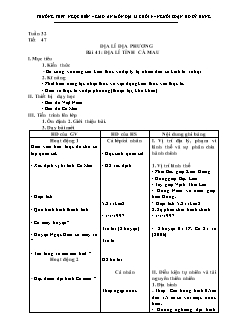 Bài giảng môn học Địa lý lớp 9 - Tuần 32 - Tiết 47: Địa lí địa phương - Bài 41: Địa lí tỉnh Cà Mau