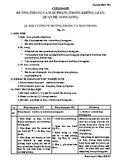 Bài giảng môn học Hình học lớp 11 - Bài 1: Đại cương về đường thẳng và mặt phẳng - Tiết 15