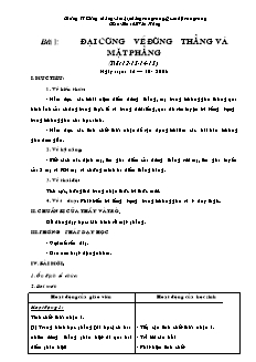 Bài giảng môn học Hình học lớp 11 - Bài 1: Đại cương về đường thẳng và mặt phẳng (Tiết 2)