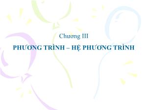 Bài giảng môn học Hình học lớp 11 - Bài 1: Đại cương về phương trình