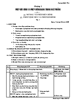 Bài giảng môn học Hình học lớp 11 - Bài 2: Phép tịnh tiến và phép dời hình (tiết 1)