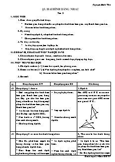 Bài giảng môn học Hình học lớp 11 - Bài 5: Hai hình bằng nhau - Tiết 8