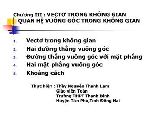 Bài giảng môn học Hình học lớp 11 - Bài 5: Khoảng cách