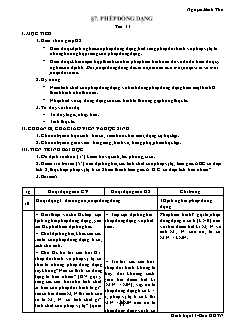 Bài giảng môn học Hình học lớp 11 - Bài 7: Phép đồng dạng - Tiết 11