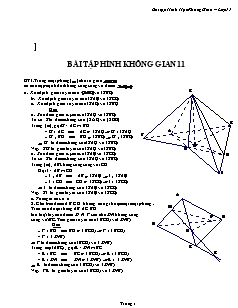 Bài giảng môn học Hình học lớp 11 - Bài tập hình không gian (Tiếp theo)