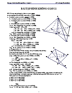 Bài giảng môn học Hình học lớp 11 - Bài tập hình không gian