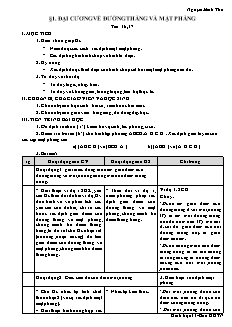 Bài giảng môn học Hình học lớp 11 - Tiết 16, 17 - Bài 1: Đại cương về đường thẳng và mặt phẳng