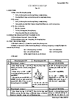 Bài giảng môn học Hình học lớp 11 - Tiết 21: Câu hỏi và bài tập