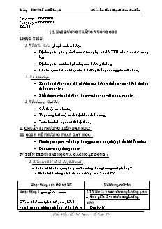 Bài giảng môn học Hình học lớp 11 - Tiết 30 - Bài 2: Hai đường thẳng vuông góc