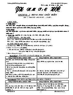 Bài giảng môn học Vật lý lớp 10 - Bài 1 : Chuyển động cơ ( 1 tiết )