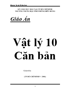 Bài giảng môn học Vật lý lớp 10 - Bài 1: Chuyển động cơ (Tiết 1)