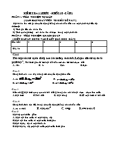 Bài giảng môn học Vật lý lớp 10 - Đề Kiểm tra 15 phút  lần 1