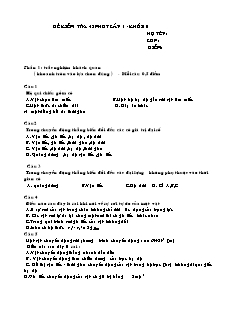 Bài giảng môn học Vật lý lớp 10 - Đề kiểm tra 45 phút lần 01