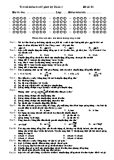 Bài giảng môn học Vật lý lớp 10 - Kiểm tra 45 phút kỳ 1 Lần 1