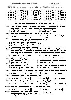 Bài giảng môn học Vật lý lớp 10 - Kiểm tra 45 phút kỳ I Lần 01