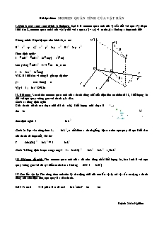 Bài giảng môn học Vật lý lớp 10 - Momen quán tính của vật rắn