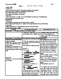 Bài giảng môn học Vật lý lớp 10 - Tiết 1 - Bài 1: Chuyển động cơ học (Tiếp)