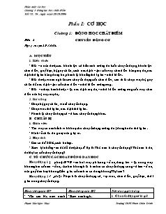 Bài giảng môn học Vật lý lớp 10 - Tiết 1: Chuyển động cơ (Tiết 13)