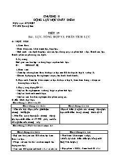 Bài giảng môn học Vật lý lớp 10 - Tiết 19: Lực. Tổng hợp và phân tích lực