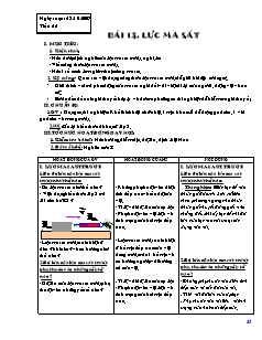 Bài giảng môn học Vật lý lớp 10 - Tiết 22 - Bài 13: Lực ma sát