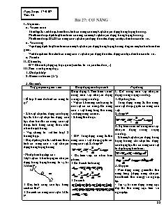 Bài giảng môn học Vật lý lớp 10 - Tiết 46 - Bài 27: Cơ năng