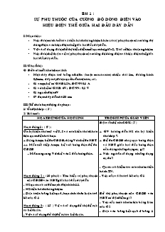 Bài giảng môn học Vật lý lớp 9 - Bài 1 : Sự phụ thuộc của cường độ dòng điện vào hiệu điện thế giữa hai đầu dây dẫn (Tiết 1)