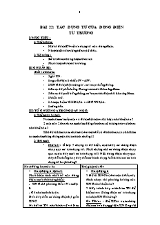 Bài giảng môn học Vật lý lớp 9 - Bài 22: tác dụng từ của dòng điện  (tiếp)