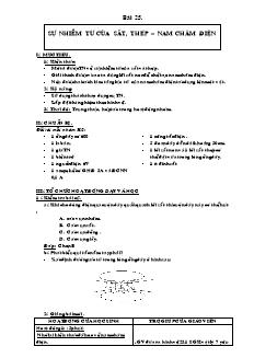 Bài giảng môn học Vật lý lớp 9 - Bài 25: Sự nhiễm từ của sắt, thép - Nam châm điện