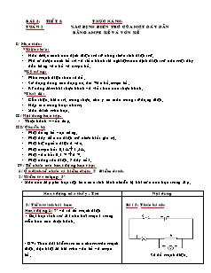 Bài giảng môn học Vật lý lớp 9 - Bài 3: Tiết 3: Thực hành: Tuần 2: Xác định điện trở của một dây dẫn bằng ampe kế và vôn kế