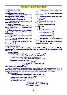 Bài giảng môn học Vật lý lớp 9 - Chuyên đề I: Nhiệt học