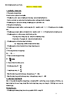 Bài giảng môn học Vật lý lớp 9 - Phần I: Nhiệt học