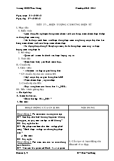 Bài giảng môn học Vật lý lớp 9 - Tiết 37: Hiện tượng cảm ứng điện từ