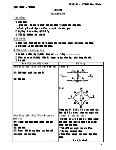 Bài giảng môn học Vật lý lớp 9 - Tiết 9,10: Mạch cầu