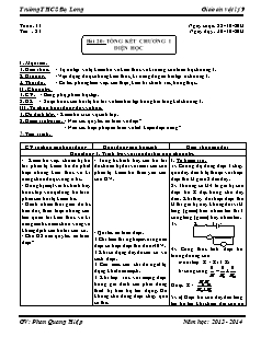 Bài giảng môn học Vật lý lớp 9 - Tuần 11 - Tiết 21 -  Bài 20: Tổng kết chương I: Điện học
