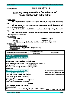 Bài giảng môn học Vật lý lớp 9 - Tuần 4 - Tiết 7 -  Bài 07: Sự phụ thuộc của điện trở vào chiều dài dây dẫn