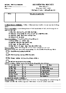 Bài kiểm tra học kì I môn: Địa lý 9 năm học: 2007 - 2008