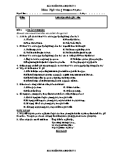 Bài kiểm tra học kỳ I môn: Ngữ văn (thời gian: 90 phút)