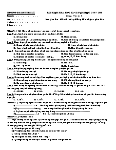 Bài kiểm tra học kỳ II môn: Vật lý 8