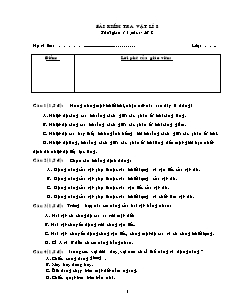 Bài kiểm tra Vật lí 8 thời gian 15 phút - Số 2