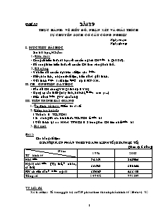 Bài soạn môn Địa lý 12 - Bài 29: Thực hành: Vẽ biểu đồ, nhận xét và giải thích sự chuyển dịch cơ cấu công nghiệp