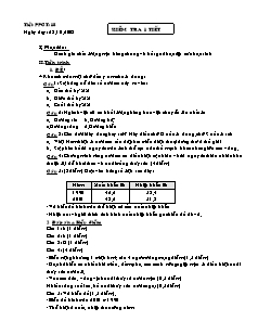 Bài soạn môn Địa lý lớp 9 - Kiểm tra 1 tiết