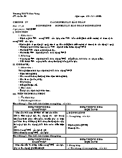 Bài soạn môn Vật lý lớp 10 (cơ bản) - TrườngTHPT Hoà Vang - Tiết 37, 38: Động lượng - Định luật bảo toàn động lượng