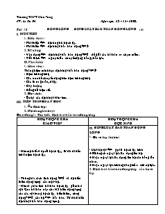 Bài soạn môn Vật lý lớp 10 (cơ bản) - TrườngTHPT Hoà Vang - Tiết 38: Động lượng - Định luật bảo toàn động lượng